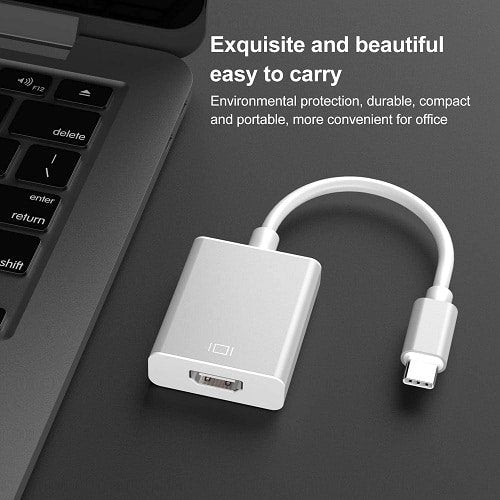 USB Type C 3.1 Male to HDMI Female HDTV 1080p Adapter Cable (Silver) USB Type C 3.1 Male to HDMI Female HDTV 1080p Adapter Cable (Silver)